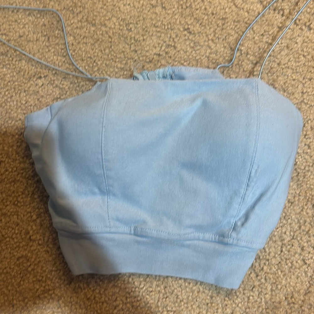 Baby blue crop top
